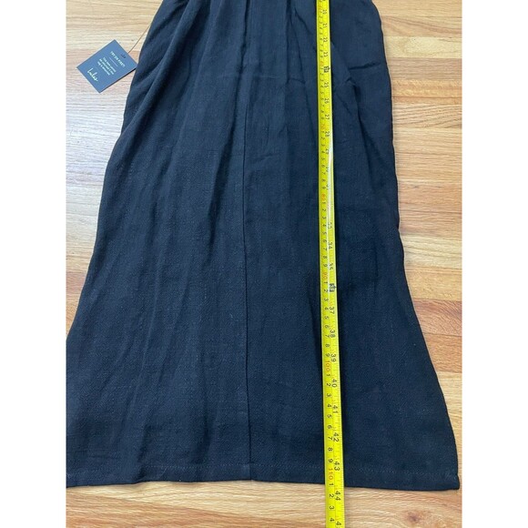 Lulus Summer Journey Women's Dress Midi Sheath TieFront Cutout Side Slit S Black - Picture 4 of 11